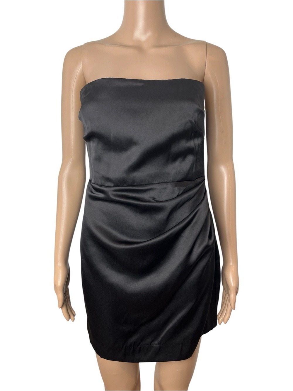 Revolve x Nookie Virtue Black Satin Strapless Mini Party Cocktail Dress